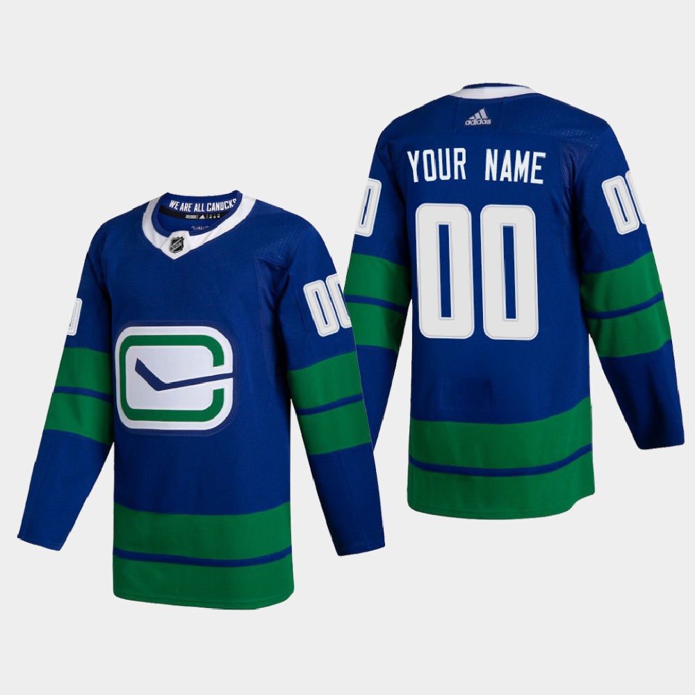 Vancouver Canucks Custom Men Adidas 2020-21 Authentic Player Alternate Stitched NHL Jersey Blue